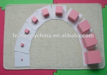 Montessori sensory toys for pink tower paper