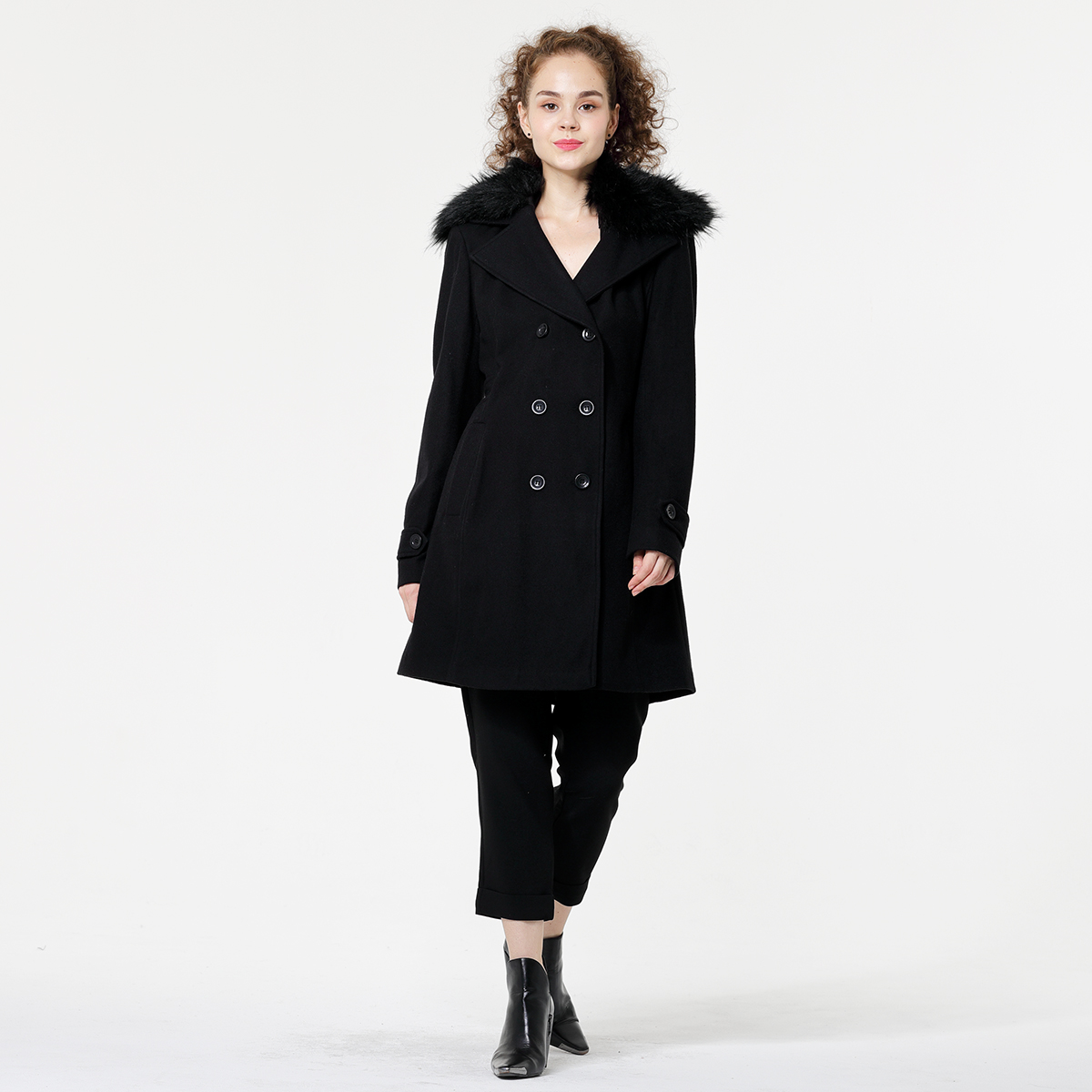 Lady's long woolen coat