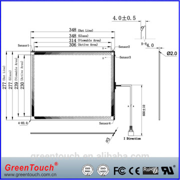 GreenTouch High quality 15, 15.6, 17, 18.5, 19, 21.5, 22" inch SAW touch screen, SAW touch panel, SAW touch frame overlay