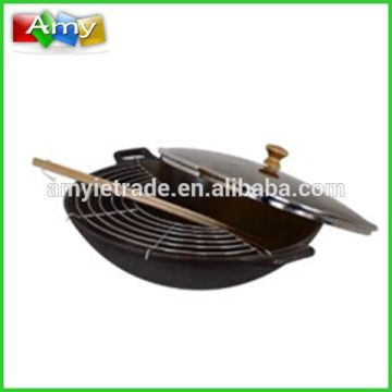 hot sale cast iron chinese wok set