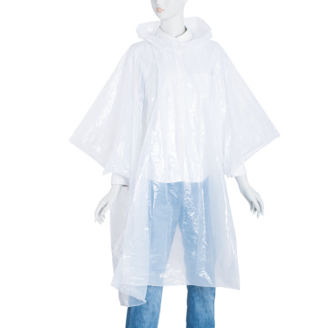 Poncho de lluvia de color lechoso de emergencia PE