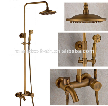 European antique exposed rainfall shower set with sliding bar