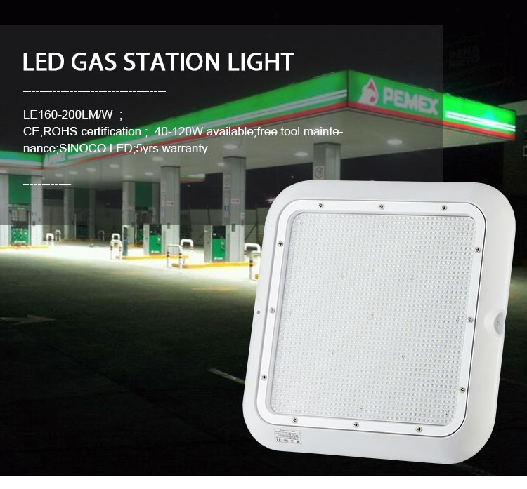 IP65 gas station led canopy lights 60W 90W 120W outdoor led canopy light