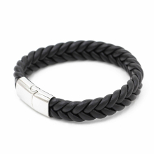 2019 Fashion Steel Bangle Custom Made LOGO Truth Weave Cord Wristband Leather Bracelet