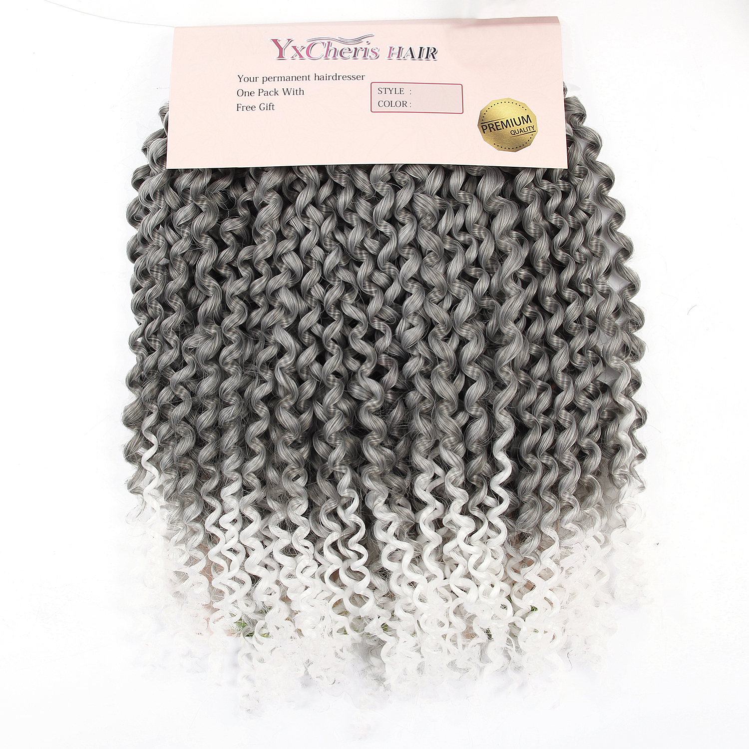 3X Jerry curl crochet hair 10" Synthetic Afro Kinky Curly Crochet Twist Braiding Hair Ombre Short Blonde Grey braiding hair