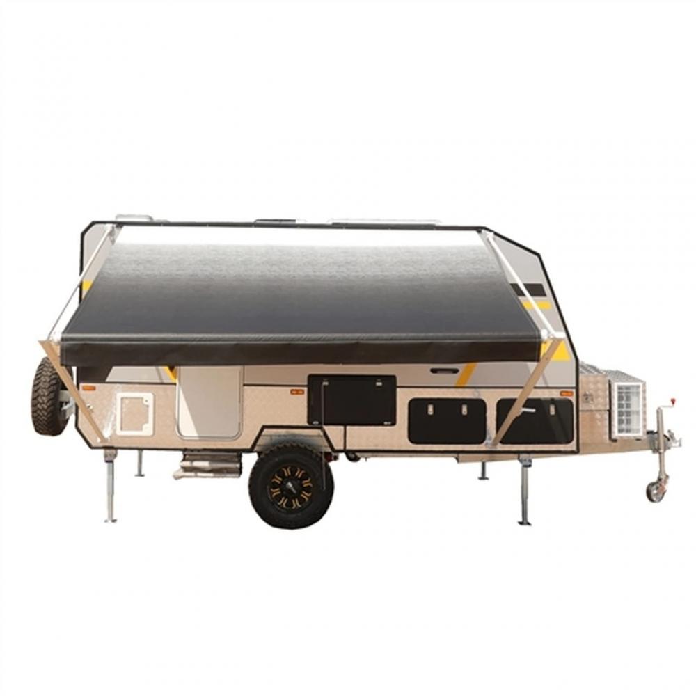 RV Infällbar manuell markis Trailer Patio Black Fade