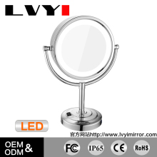 desktop mirror with LED light, table standing mirror with light