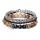 Nuevo estilo 3pc A Set Gemstone Round Beads Bracelet Bangle para hombres