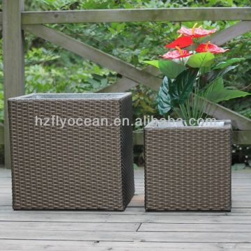 FO-9406 Square Garden Rattan Planter Boxes