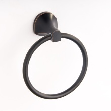 Brushed Finished Black Towel Ring Wall Mounted