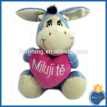 plush toy donkey baby soft funny toy with heart