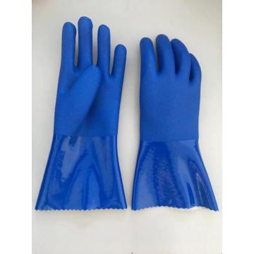 Guanti blu completamente rivestiti in PVC