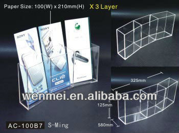 Clear acrylic brochure/catalogue display pocket