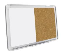 Education half magnetic whiteboard and half corkboard