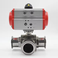 Double Action Sanitary 3way Pneumatic Ball Valve