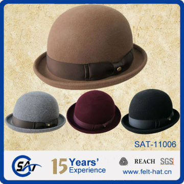 2015 costome wool felt quality bowler hat