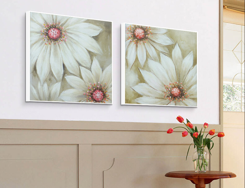 Td140905A Original Created White Flower Handmade Oil Painting