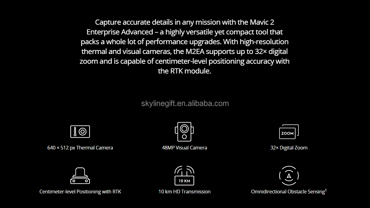 DJI Mavic 2 Enterprise Advanced 48MP Visual Camera with obstacle sensing UAV dual camera for search and rescue, firefighting