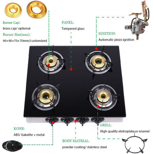 Commercial 4 Burner Gas Fove for Wok