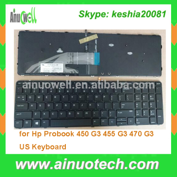 US laptop Keyboard for Hp Probook 450 G3 455 G3 470 G3 laptop backlit keyboard