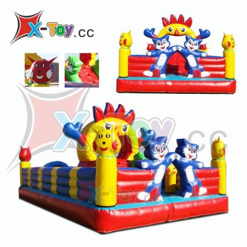 inflatable blue cat castle for children