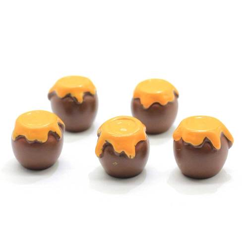 Lot Flat Back Resin Simulation Food Brown Honey Pot Cup 15MM Resin Honey Pot Ornaments Fairy Garden Terrarium Decoration