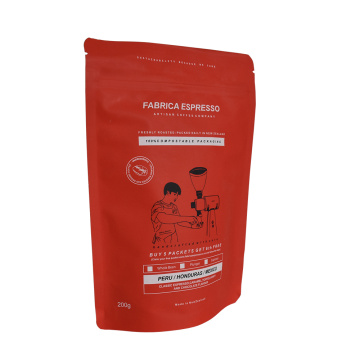 Sachet de café bio PBS compostable personnalisé avec valve