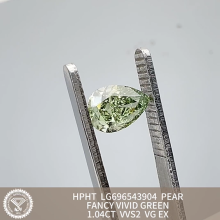 Pear Fancy Vivid Green Lab Diamond 1.04CT VVS2