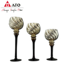 Vintage Style High Base Glass Tealight Candle Holder