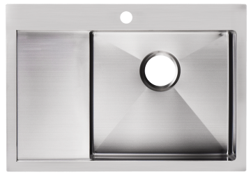 drain board single bowl kitchen sink