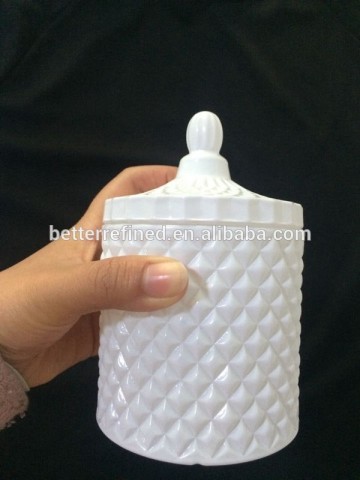 hot-selling ribbed crystal glass candy jar