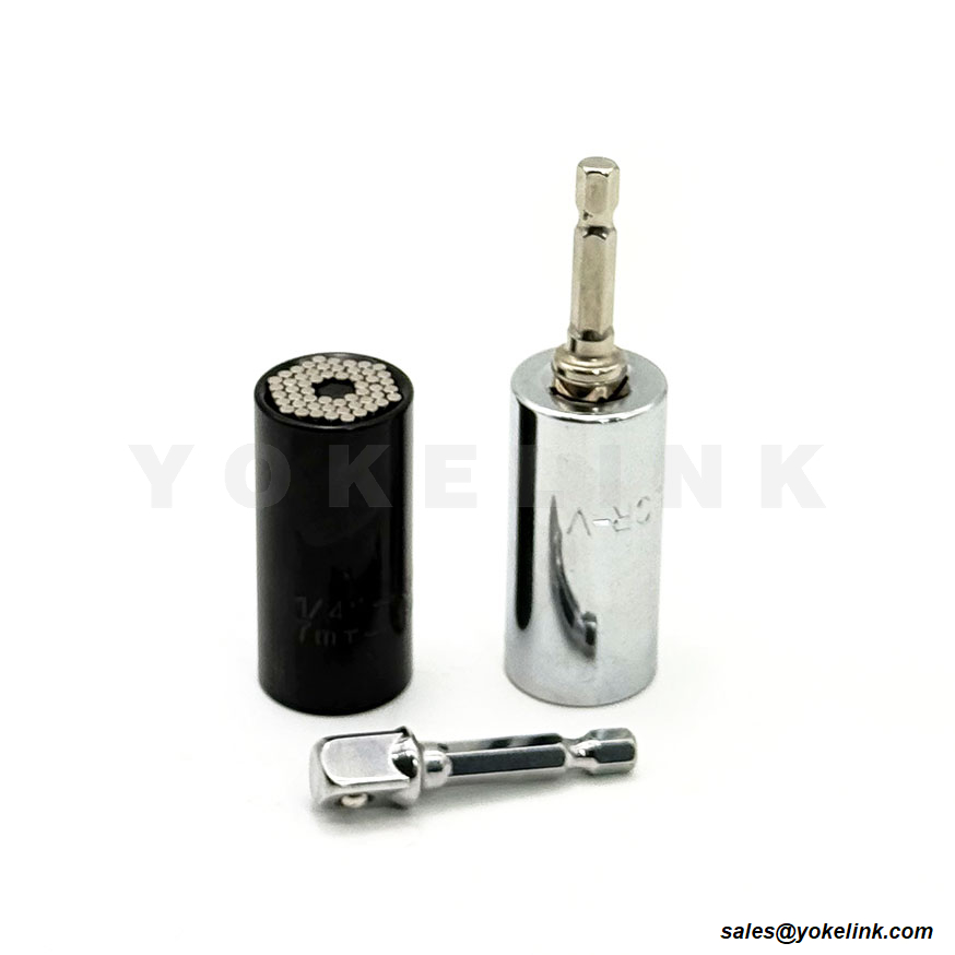 (7mm-19mm) 1/4"-3/4" univerzális foglalatos fekete csavarkulcs szerszám