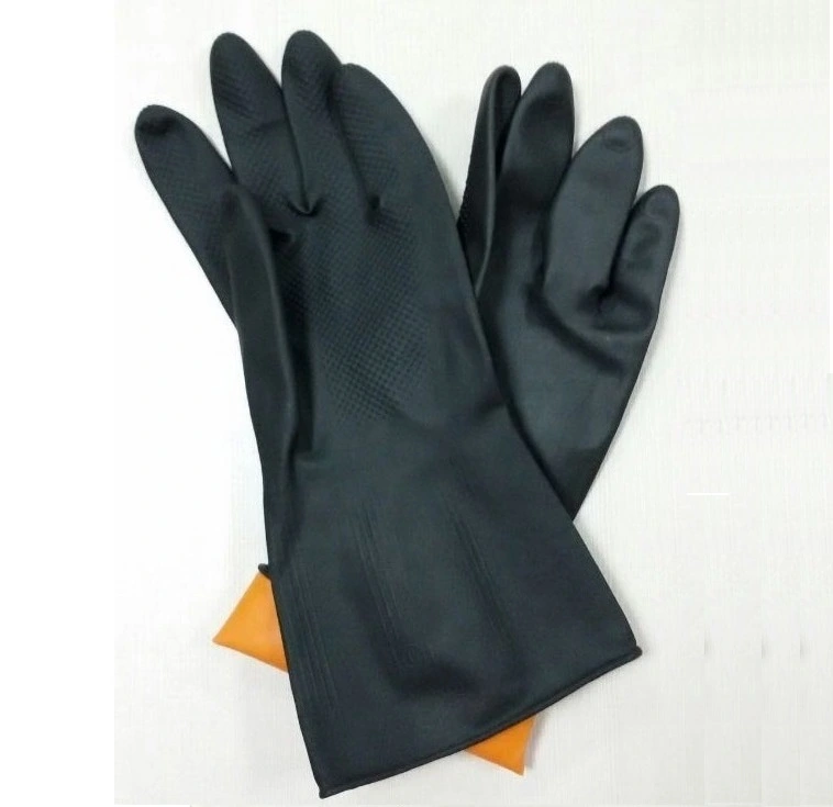 Black Industrial Heavy Latex Gloves