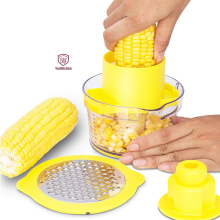 Corn Stripper Potato Peeler with Measuring Bowl - Space Saving Design