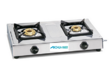 SS LPG Stove 2 Brass Burners