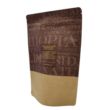 Bolsa de café de pie de papel Kraft de alta calidad