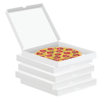 White Kraft Pizza Boxes - White Printed Packing Solutions