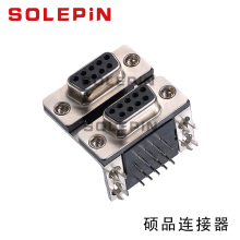 9 Female + 9 Female Curved Plug Connector