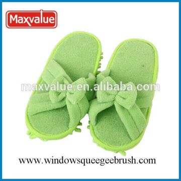 bowknot type microfiber floor cleaning slipper