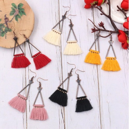 Tassel Earrings Bohemian Charm Pendant Vintage Earring Female Girls Simple Fashion Personality