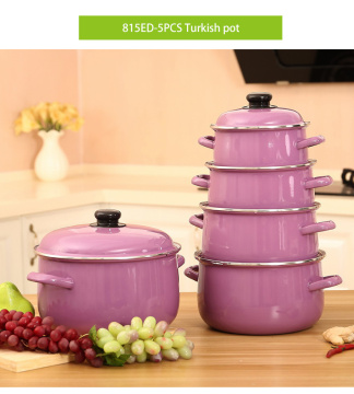 Hot Sale 5PCS Kitchen Enamel Cooking Pot Set