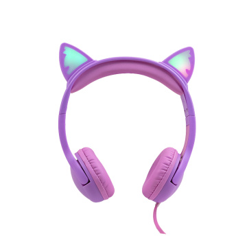 Casque d&#39;écoute pour enfants avec oreilles de chat rougeoyantes à LED