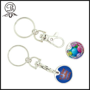 Custom printing logo coin metal key rings