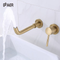 Brass 2 hole wall mount basin faucet