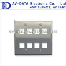 Stainless Steel Keystone Wall plate, 8 Keystone port, US 2-Gang type Wall Plate