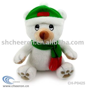 Snowman Bear Toy, Snow White Bear,Christmas Bear