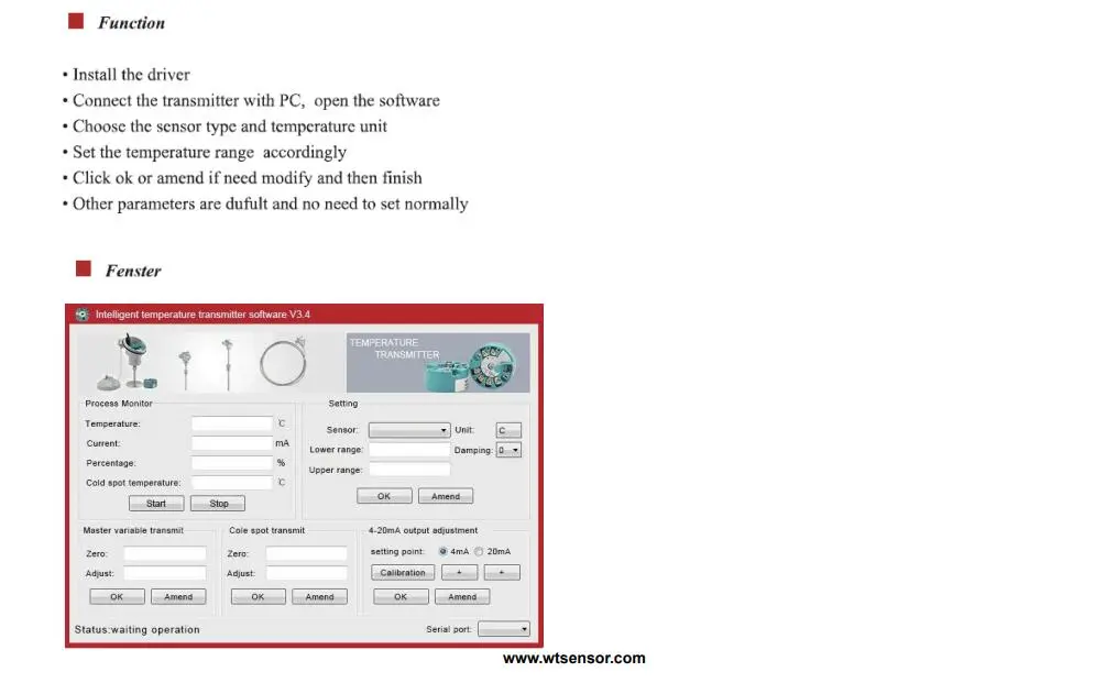 PT100 Temperature Sensor for Air Oil Water Temperature Measuring Sensor CE