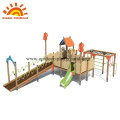 outdoor playground wooden play structure HPL