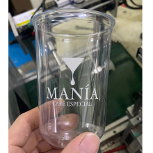 1000pcs Clear Black Coffee Plastic Cups with Lids & Straws - U-Shaped PET Plastic Drinking Cups