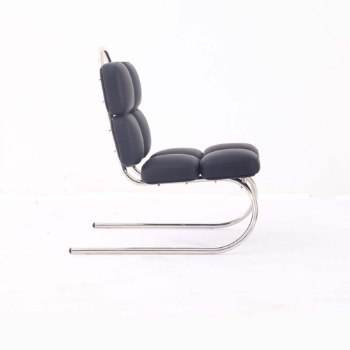 Modern Leather Lounge Chair by Jean Dudon